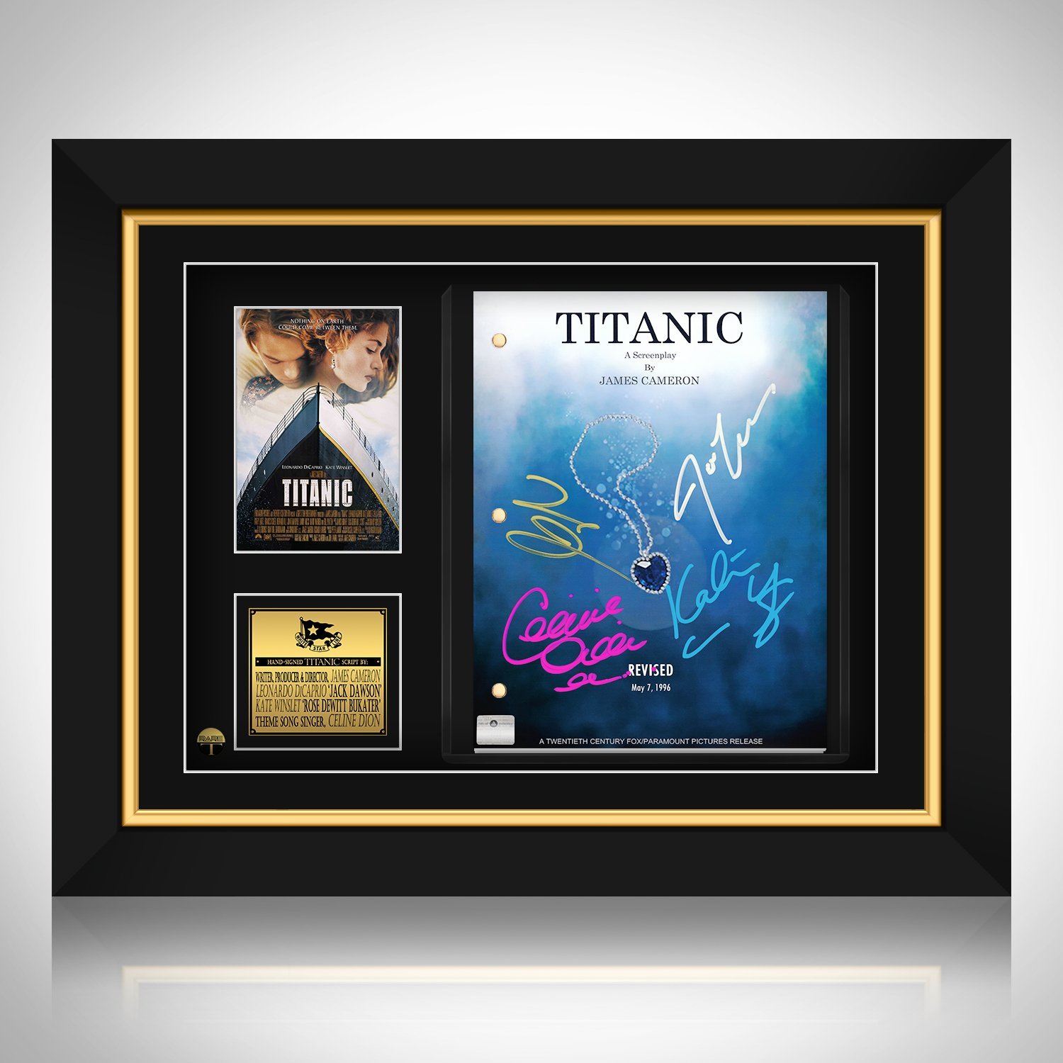 Titanic - Hand-Signed Script By Cast Members & James Cameron Custom Frame