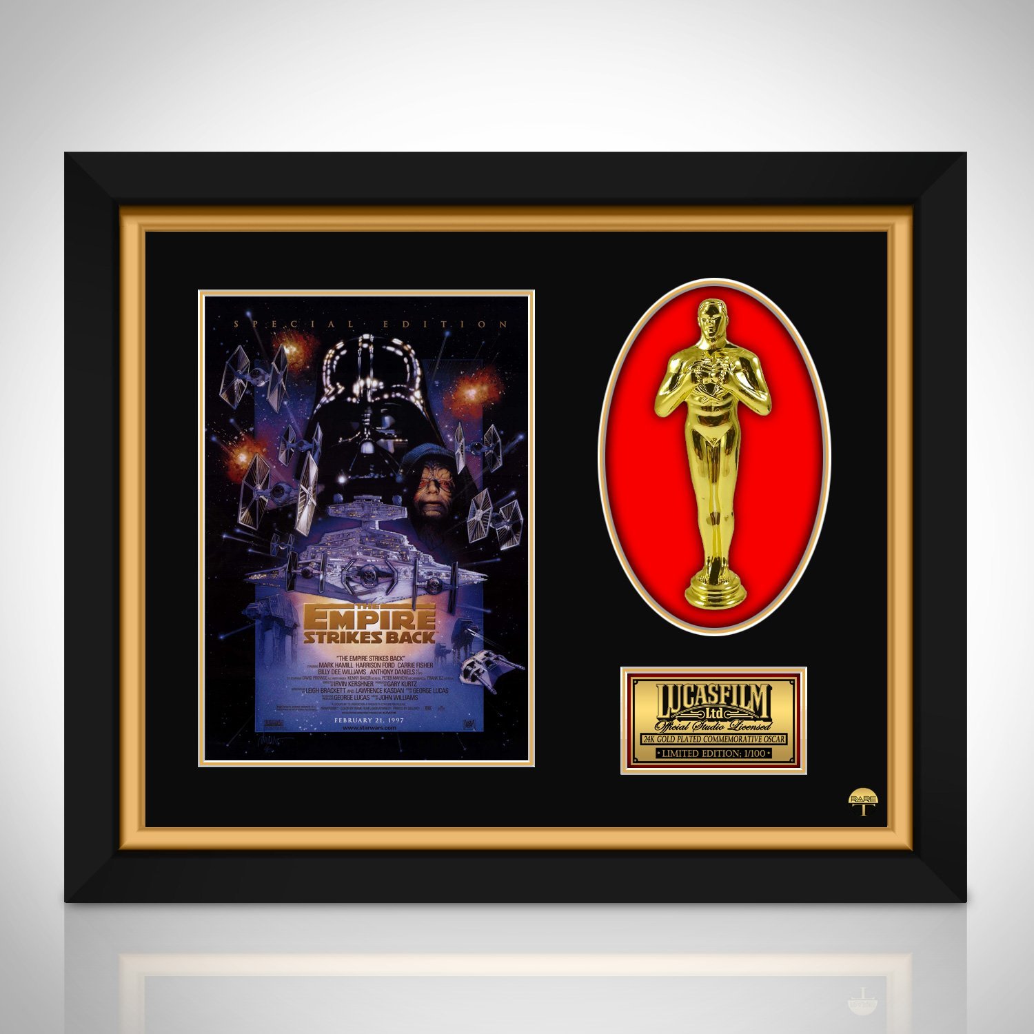Star Wars The Empire Strikes Back Limited Edition Licensed 24k Gold Plated Oscar Custom Frame (B)