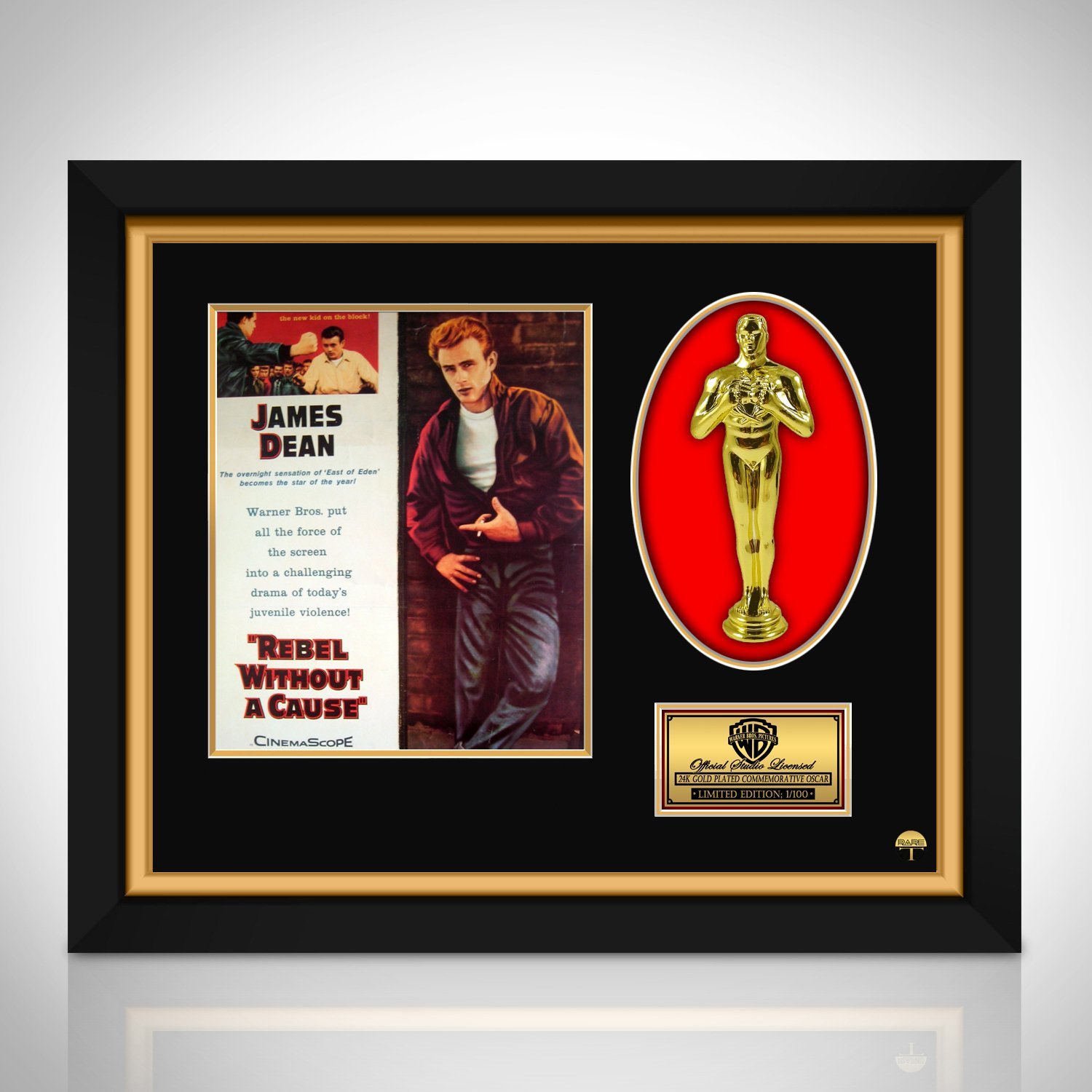 James Dean  Limited Edition Studio Licensed 24k Gold Plated Oscar Custom Frame