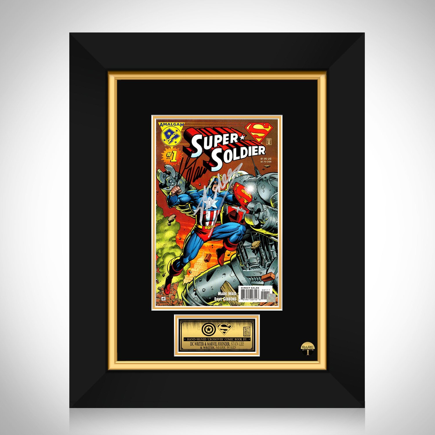 Super Soldier #1 - Hand-Signed Comic Book by Writer Mark Waid & Stan Lee Custom Frame