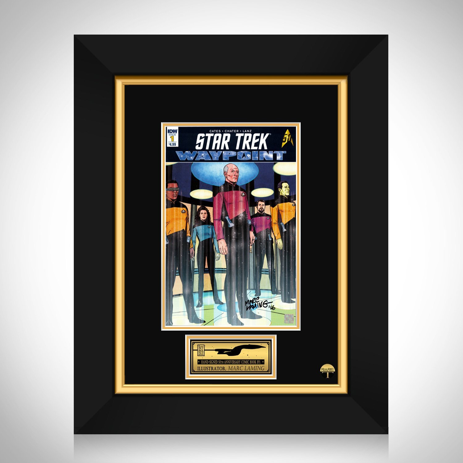 Star Trek Waypoint #1 Hand-Signed Comic Book by Artist Mark Laming Custom Frame