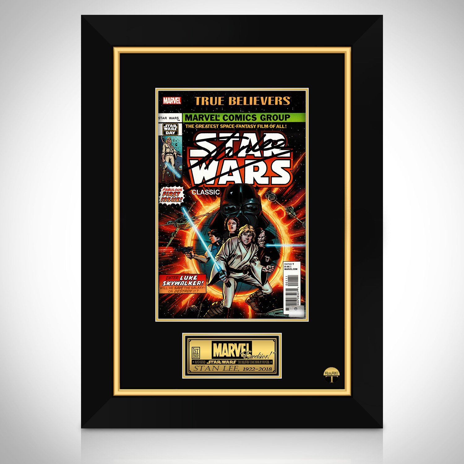 Star Wars-  True Believers Hand-Signed Comic Book By Stan Lee Custom Frame
