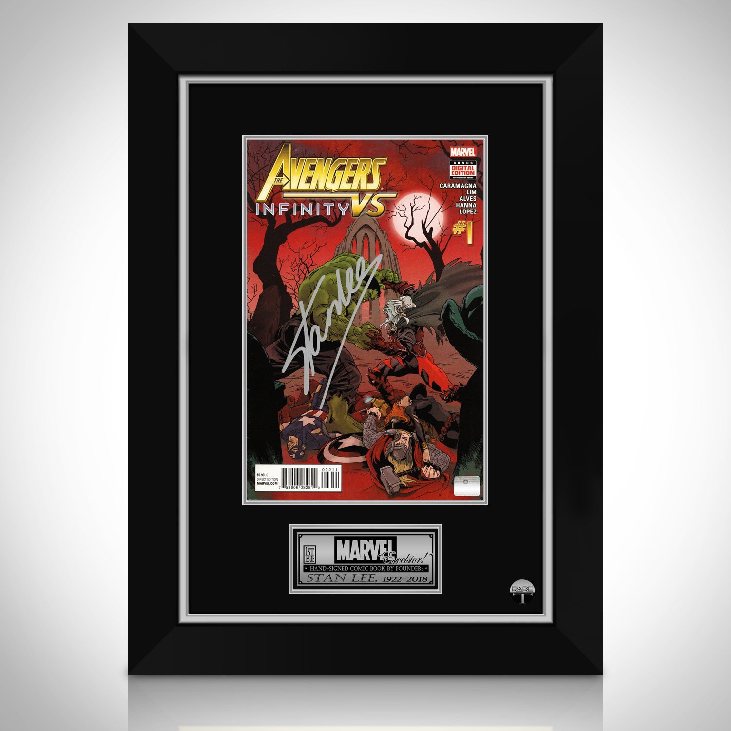 Avengers Vs Infinity (2016) #1-  Hand-Signed Comic Book By Stan Lee Custom Frame