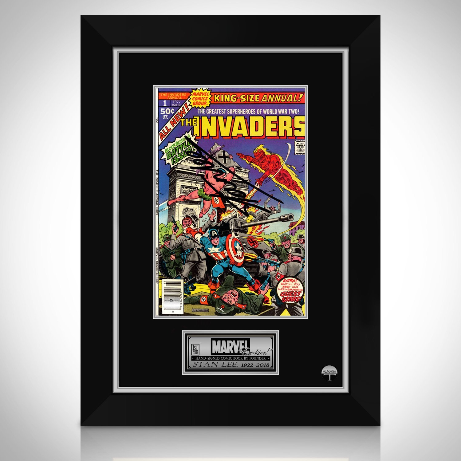 Marvel- King-Size Annual Invaders Hand-Signed Comic Book By Stan Lee Custom Frame