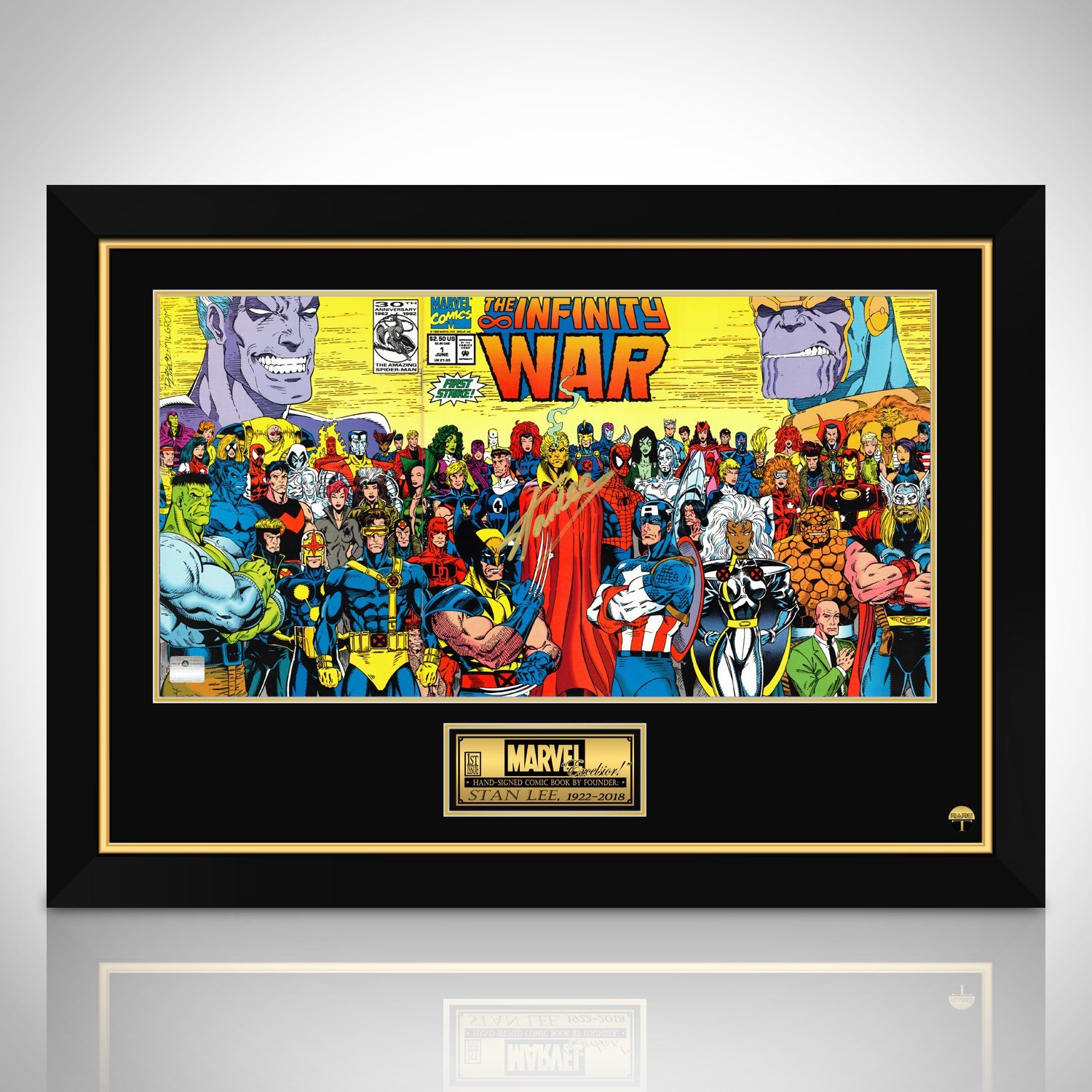 Marvel Infinity War (1992) #1 Hand-Signed Comic Book By Stan Lee Custom Frame