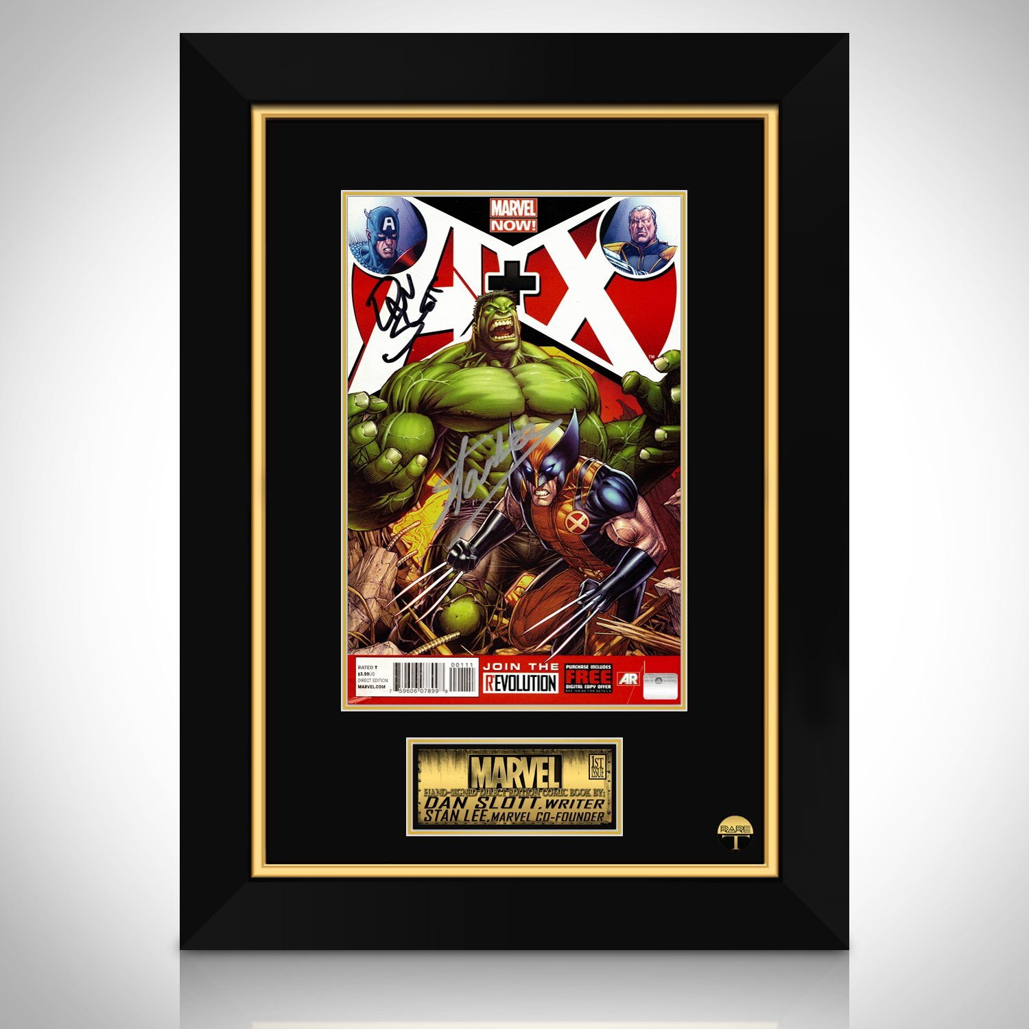 Marvel Now - A+X (2012) #1 Hand-Signed Comic Book By Dan Slott & Stan Lee Custom Frame