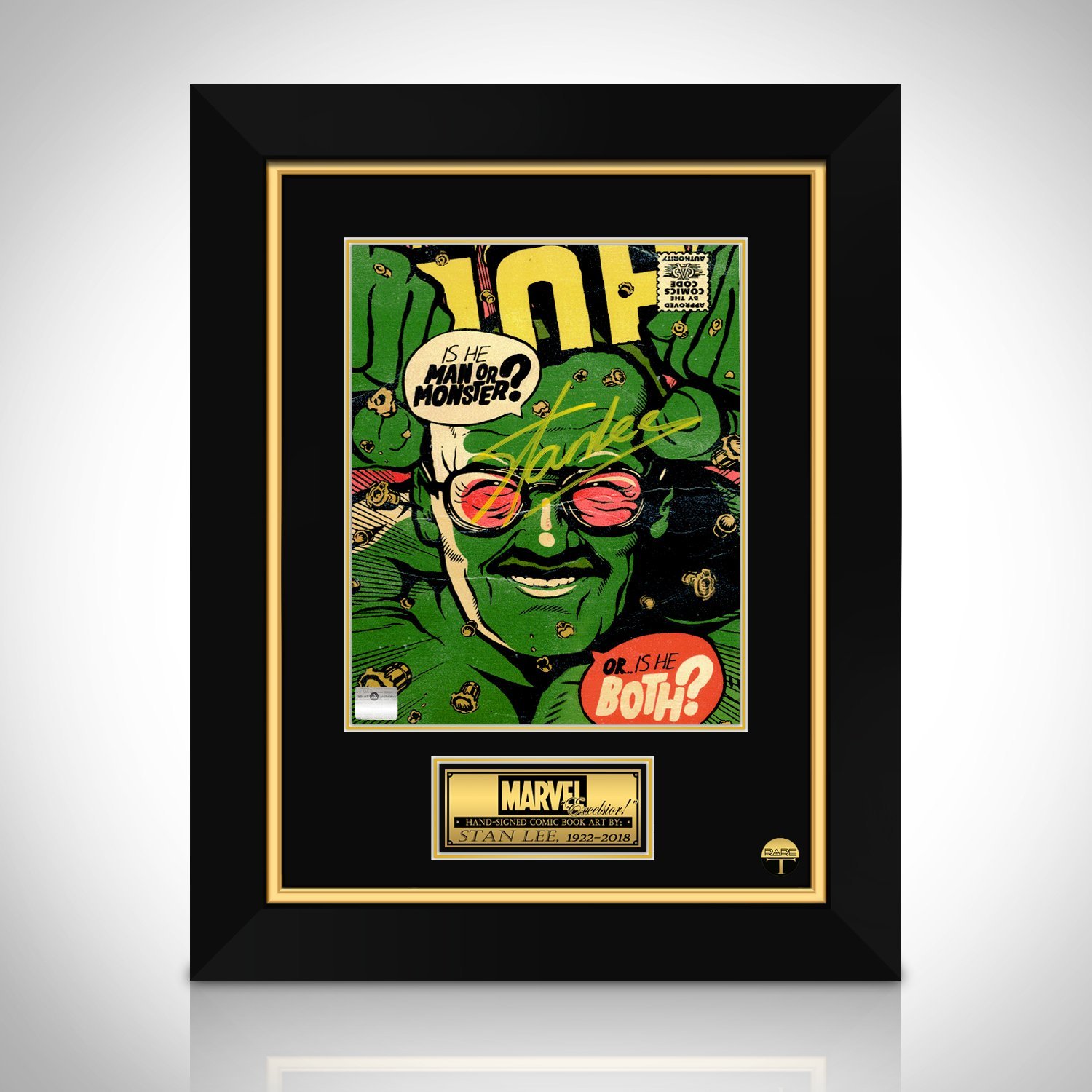 Stan Lee- 'Hulk' Hand-Signed Caricature Art Print by Stan Lee Custom Frame