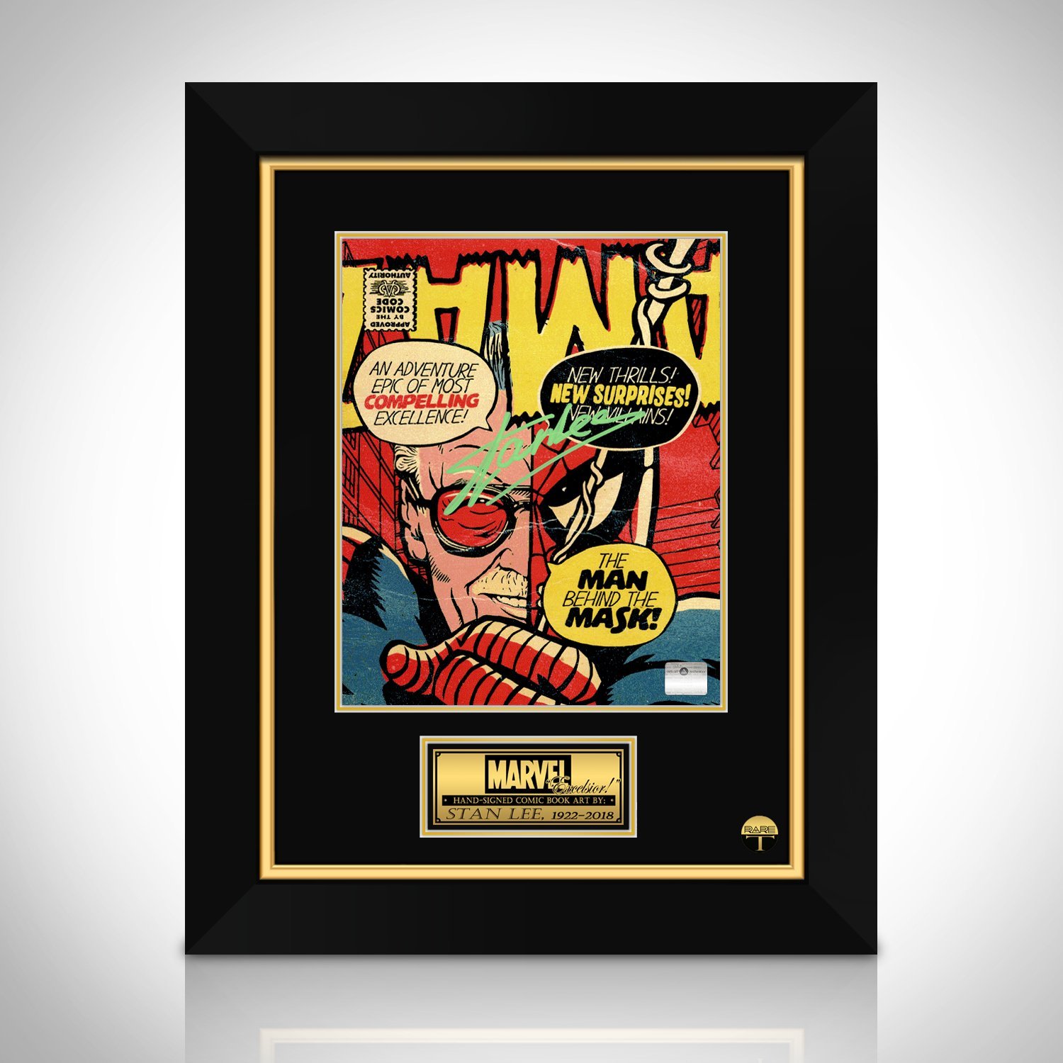 Stan Lee- 'Spider-Man' Hand-Signed Caricature Art Print by Stan Lee Custom Frame