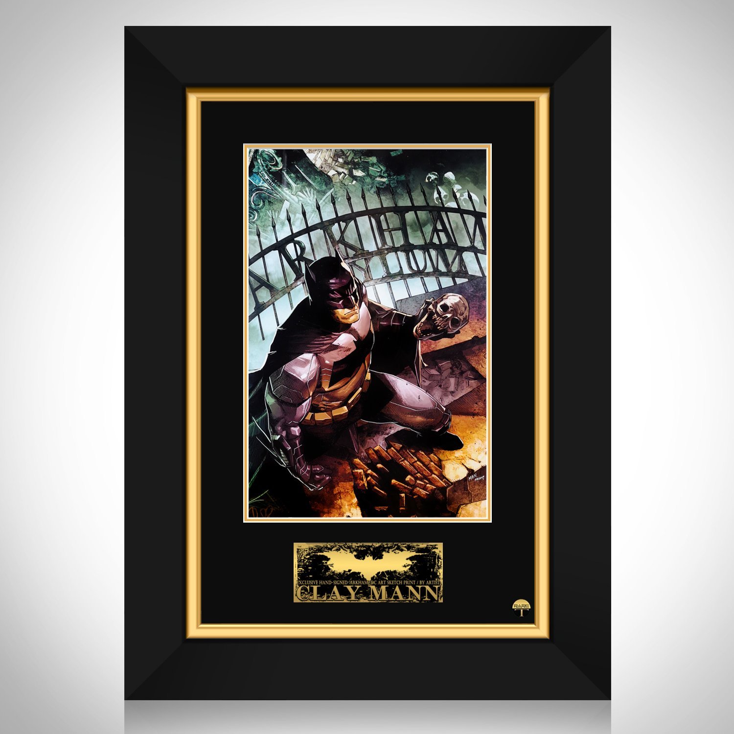 Batman 'Arkham' Hand-Signed Artwork Print By Artist Clay Mann Custom Frame
