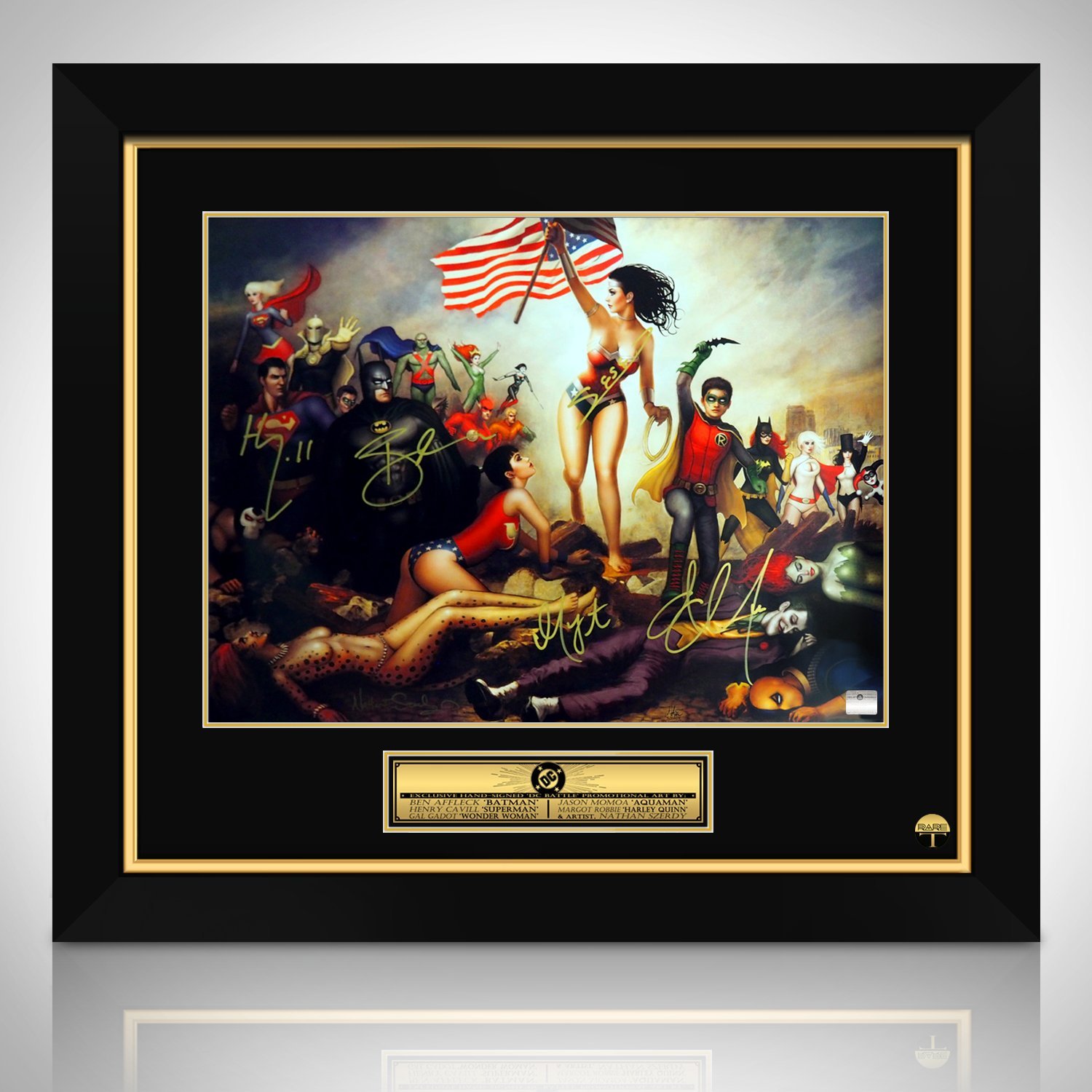 Dc- Battle- Hand-Signed Artwork Print By Cast & Artist Nathan Szerdy Custom Frame
