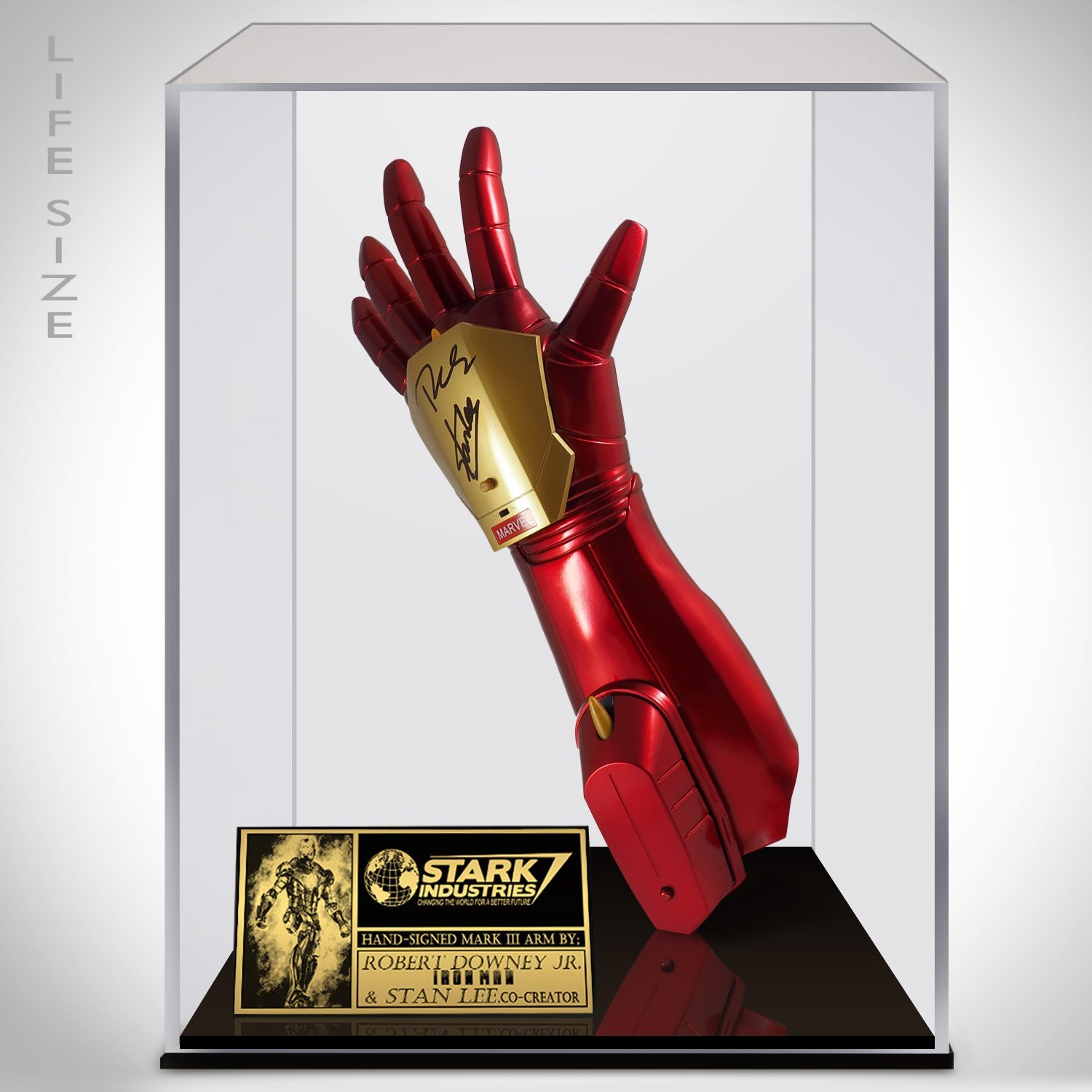 Iron Man- Hand-Signed Life Size Iron Man Arm By Robert Downey Jr. & Stan Lee Museum Display