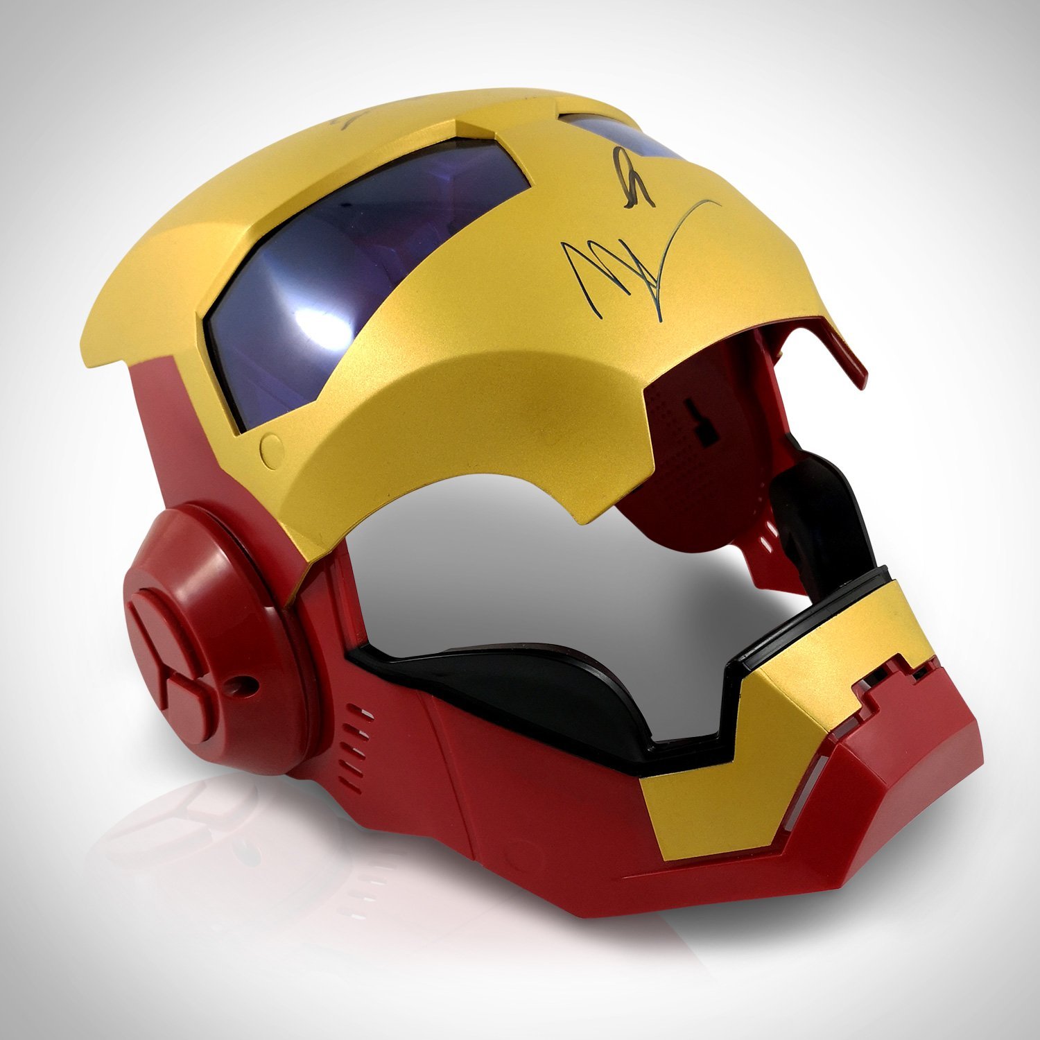 Iron Man Helmet- IV Mask Psa/Dna Coa Hand-Signed By Jon Favreau, Mickey Rourke & Robert Downey Jr. D