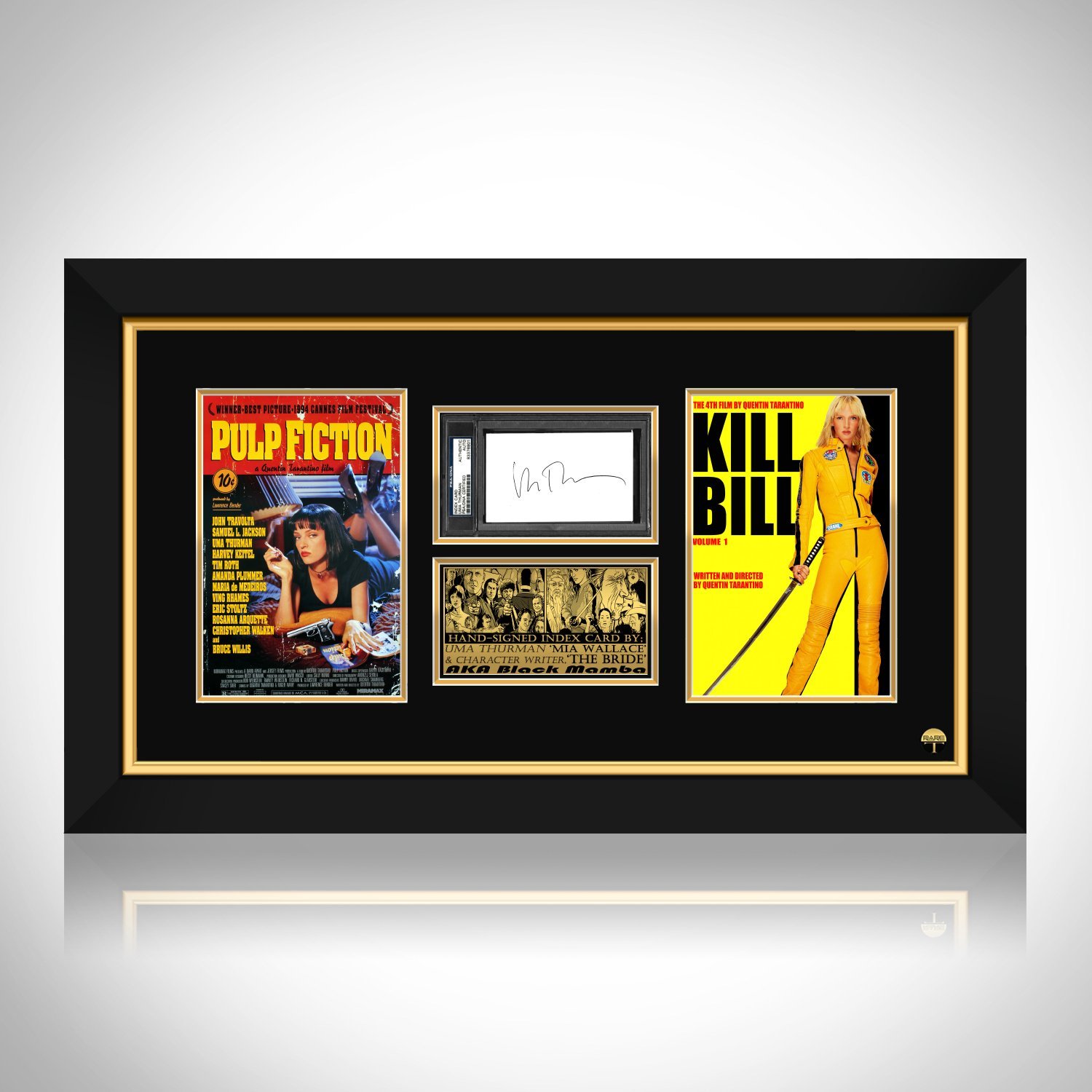 Uma Thurman- Psa/Dna Certified Slabbed Index Card Hand-Signed By Uma Thurman Custom Frame