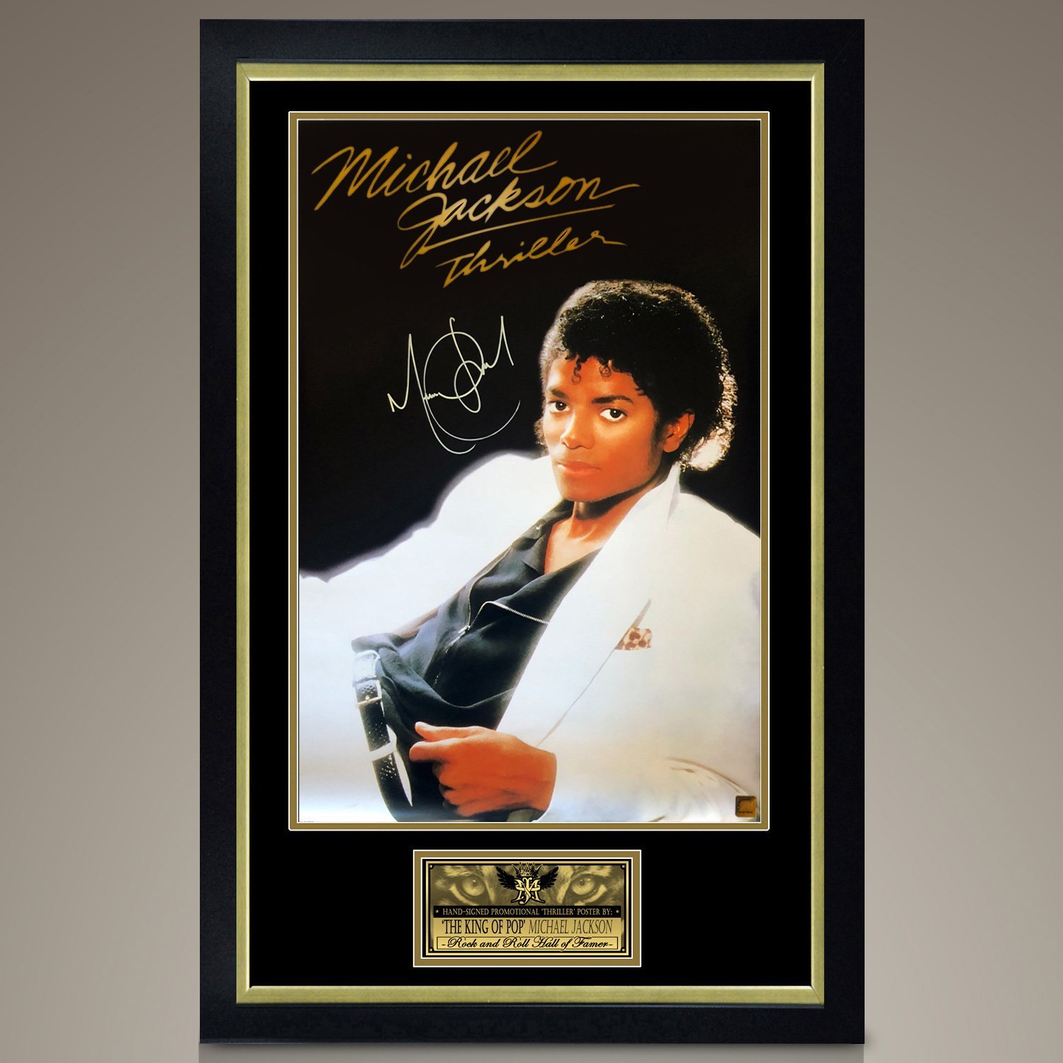 Michael Jackson - Hand-Signed Thriller Poster By Michael Jackson In A Custom Frame