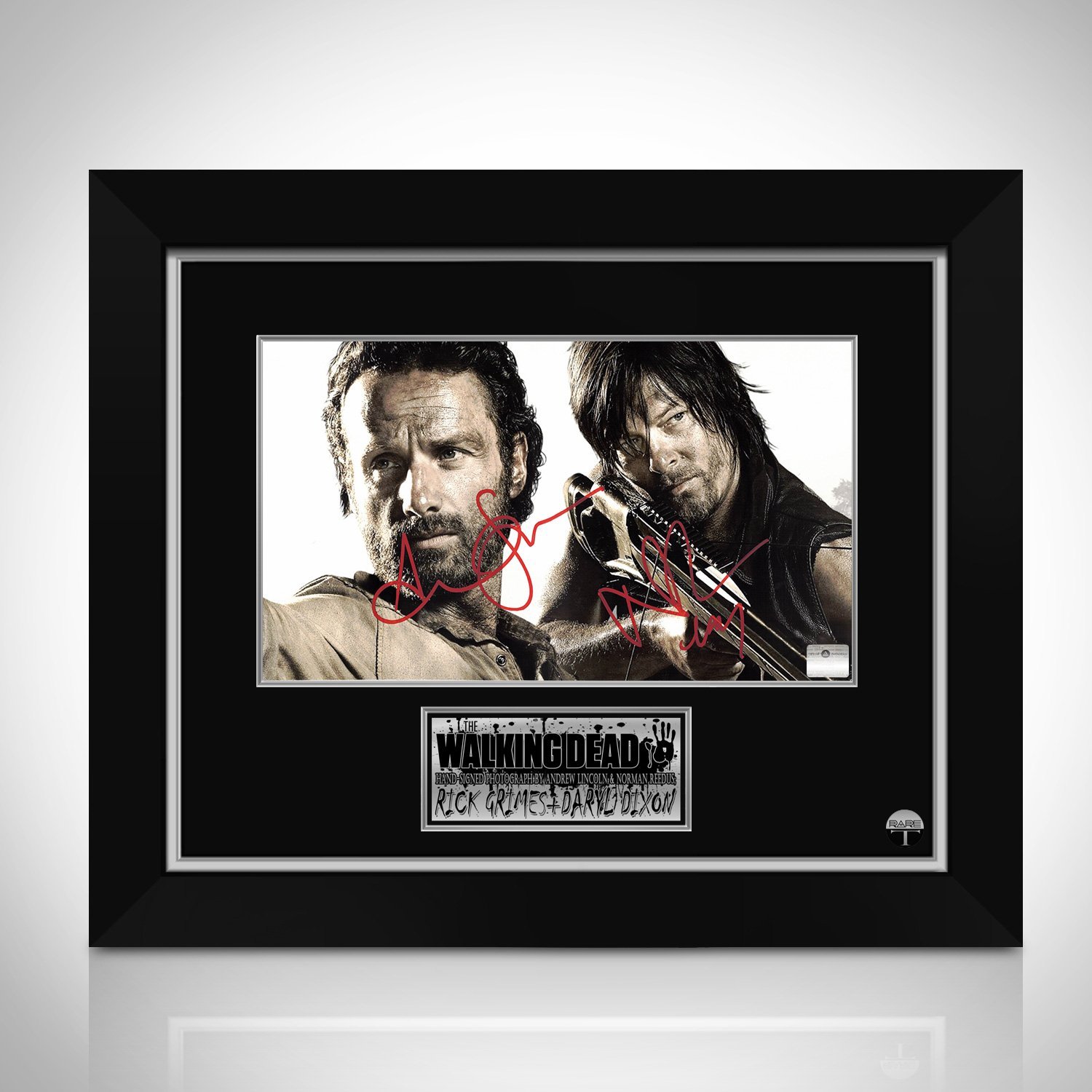 Walking Dead- Daryl & Rick Hand-Signed Photo by Andrew Lincoln & Norman Reedus Custom Frame