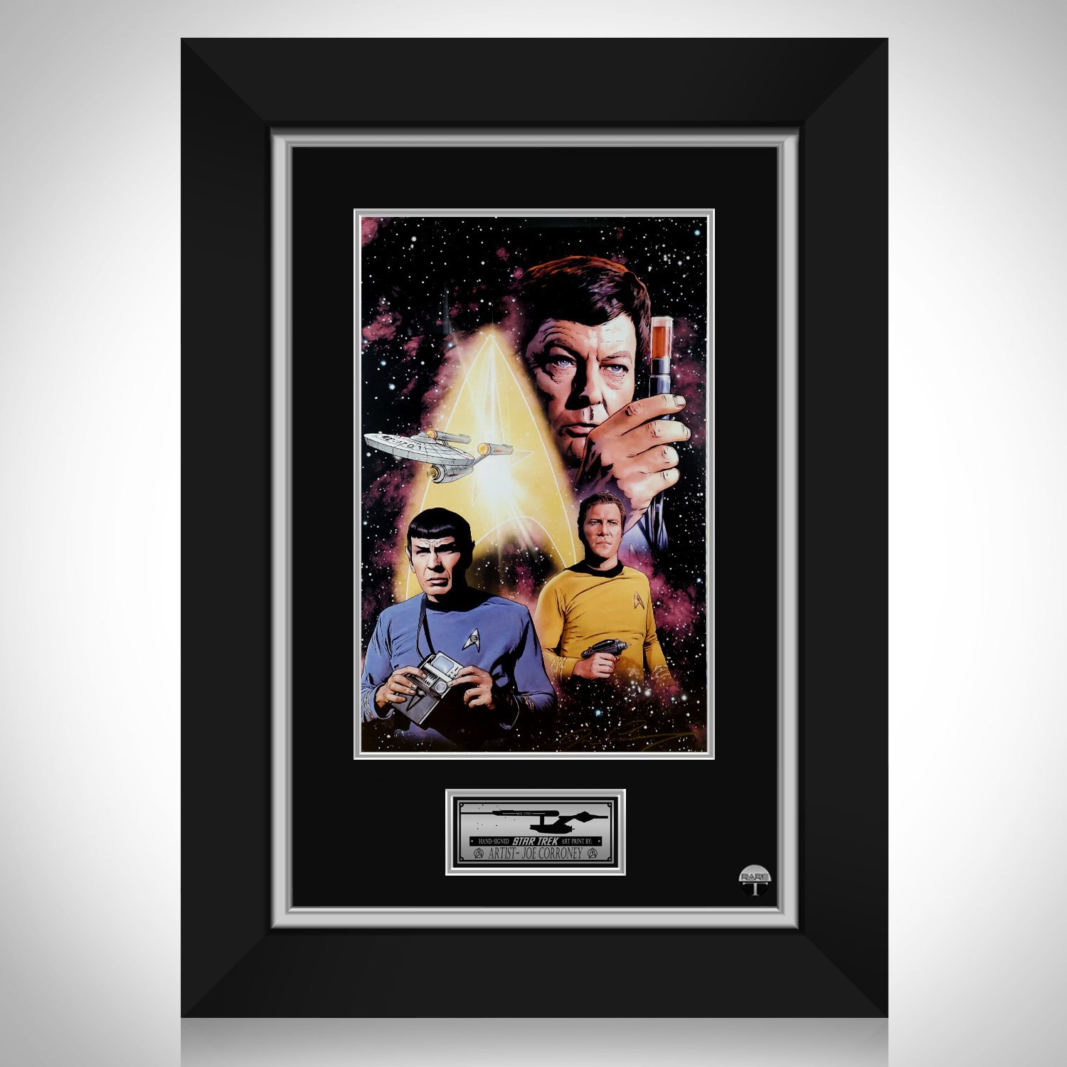 Star Trek- Hand-Signed Artwork Print By Artist Joe Corroney Custom Frame