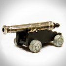 Cast-Iron Cannon- Vintage Spring Loaded Miniature Cast-Iron Cannon Replica Cap Gun Made in Italy