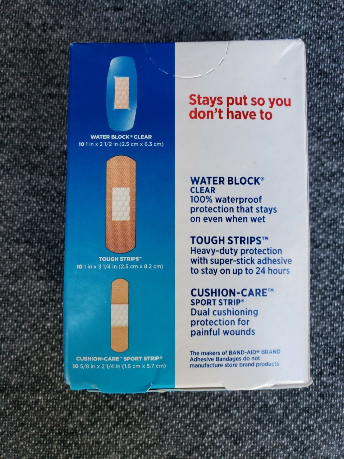 BandAid Variety Pack Adhesive Bandages, Box of 30 Assorted Sizes