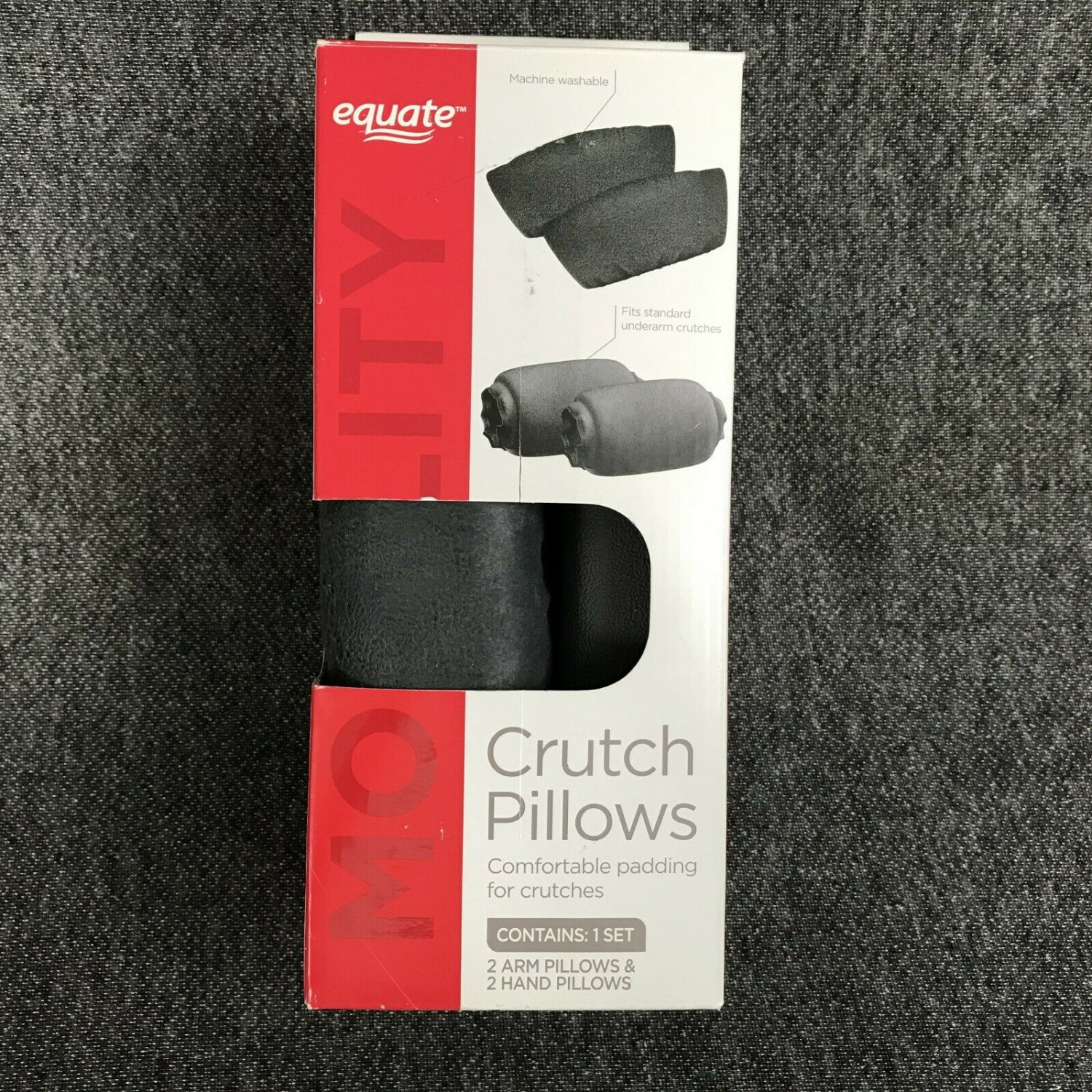 Brand New in box Equate Crutch Pillows 2 ARM & 2 HAND PILLOWS Underarm