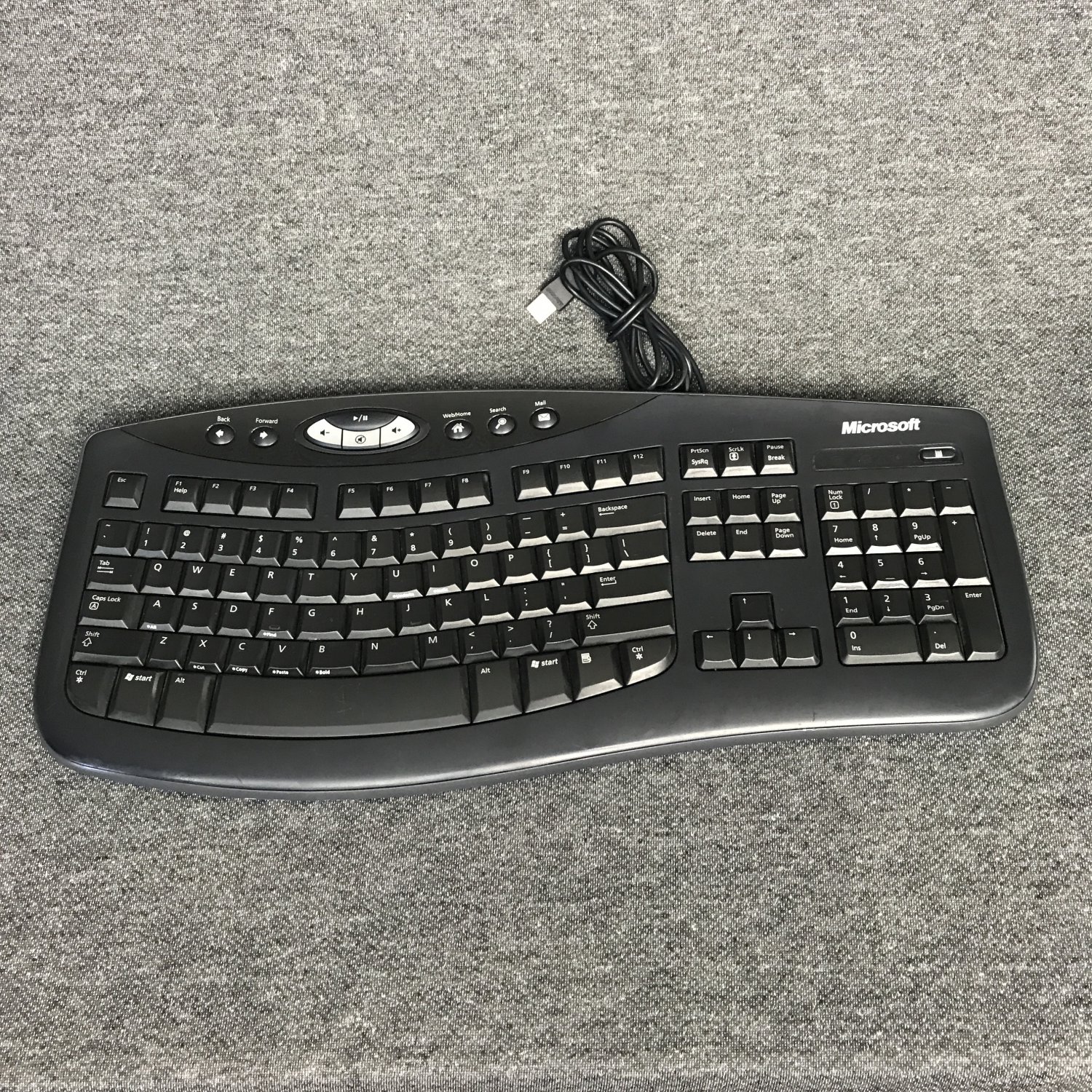 Microsoft Comfort Curve Keyboard 2000 v1.0 1047 Ergonomic KU0459