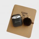 CUSTOM BLACK AIRPODS CASE WITH FURRY KEY RINGS