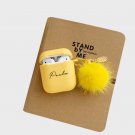 CUSTOM YELLOW AIRPODS CASE WITH FURRY KEY RINGS