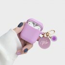 CUSTOM PURPLE AIRPODS CASE WITH ROUND KEY RINGS