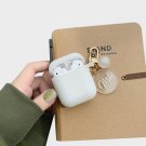 CUSTOM WHITE AIRPODS CASE WITH ROUND KEY RINGS