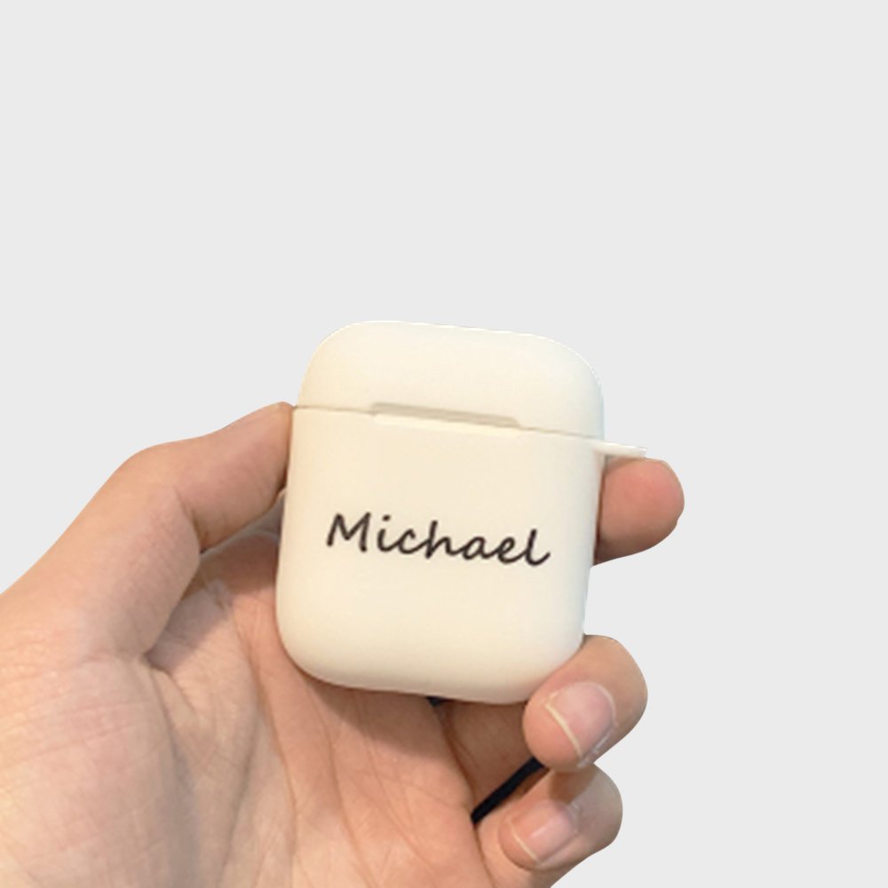 CUSTOM WHITE AIRPODS CASE WITH YOUR NAME ON