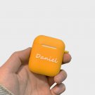 CUSTOM ORANGE AIRPODS CASE WITH YOUR NAME ON