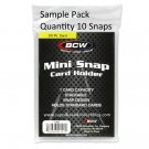 BCW Pro Mini Snap Trading Card Holder Ultra Clear Sample of 10 Standard Holders