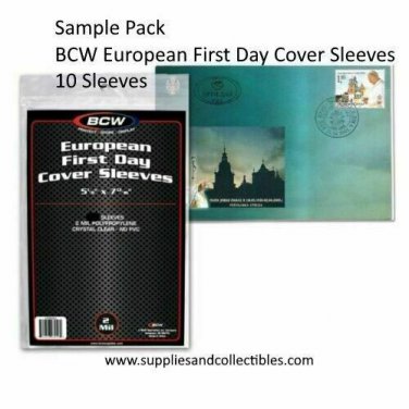 BCW European First Day Cover Postcard Sleeves Samples Trial Size