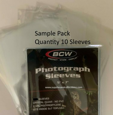 BCW Pro Photograph 5x7 Soft Postcard Art Poly Sleeves Ultra Clear 10 ct
