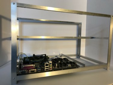 Crypto Coin Metal Open Air Mining Frame Rig Case, USA 6 - 8 GPU ETH **Kit Build** Read