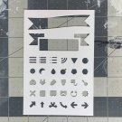 Journal and Planner Stencil 90mm x 135mm Banners and Shapes