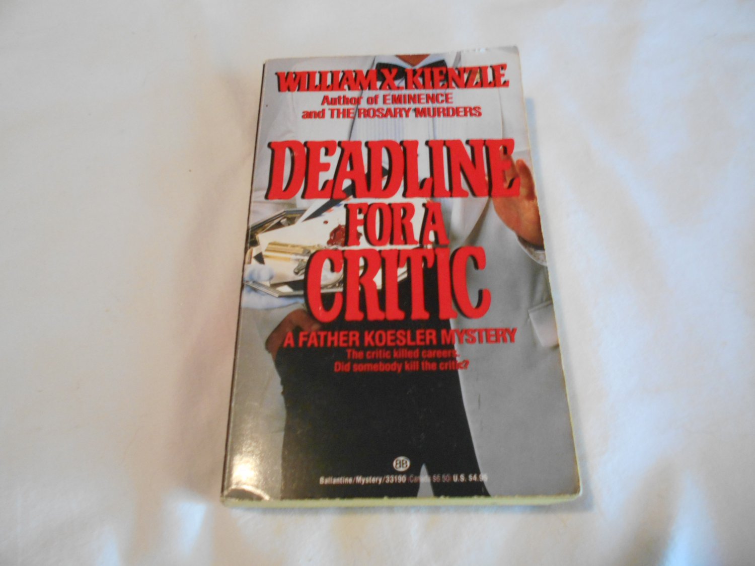 Deadline for a Critic by William X. Kienzle (1990) (B39) Father Koesler #9, Mystery
