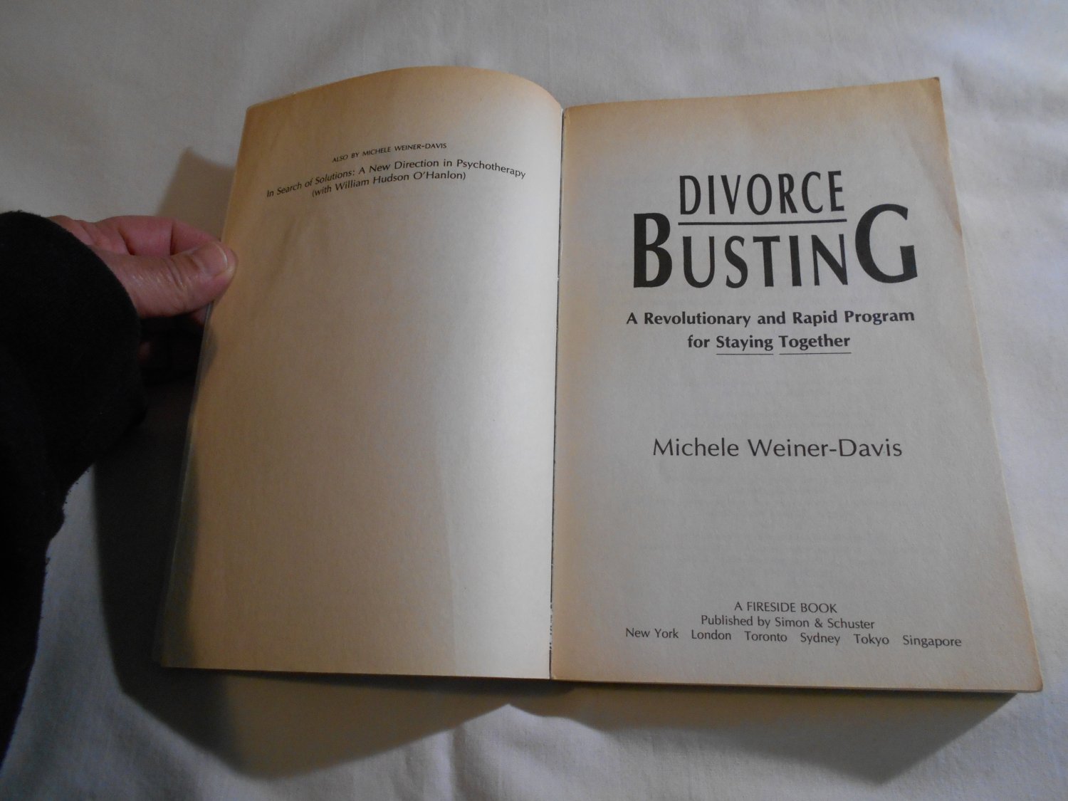 Divorce Busting Approach to Making Your Marriage Loving Again by Michele WeinerDavis (1993) (B51)