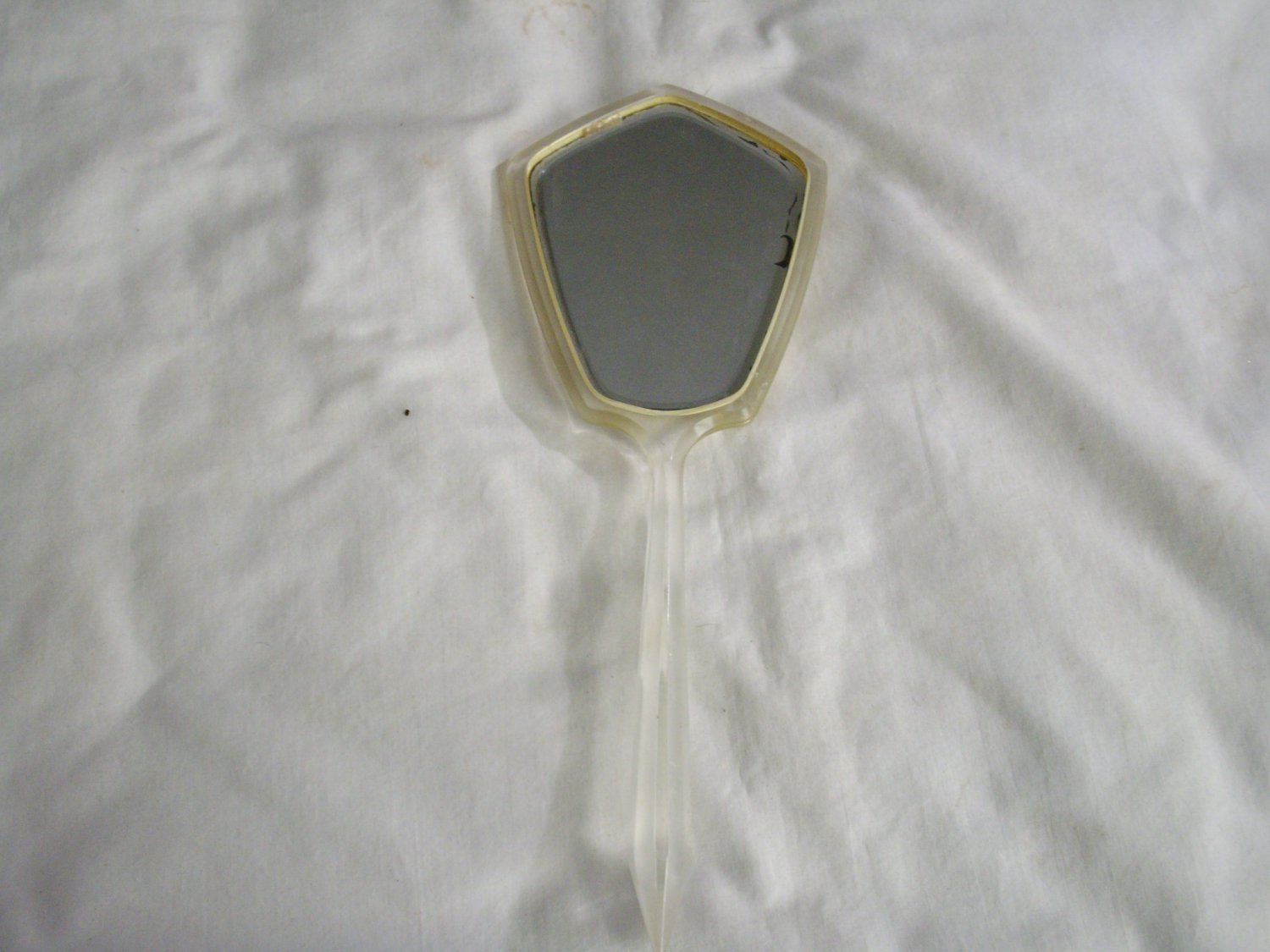 Vintage Mirror with Blue Flowers on back (188)
