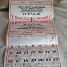 Ramon's Brownie Calendar Twitty's IGA Wardensville WV 1986 (GR3r2) 17" L x 11" W
