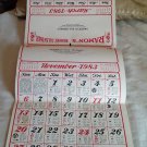 Ramon's Brownie Calendar Sager's I.G.A. Market Wardensville WV 1983 (GR3r2) 17 1/2" L x 11" W