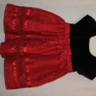 Black Red Dress Red bow Short Sleeve 3T NWOT