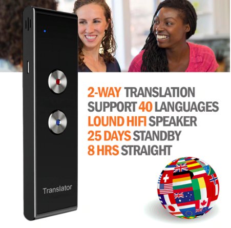 Portable Instant Multi Language Voice Translator, Two-Way 40 Languages Translation for Travel