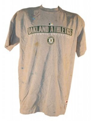 ADAM PIATT SIGNED GAME USED SHIRT A'S (ASI)