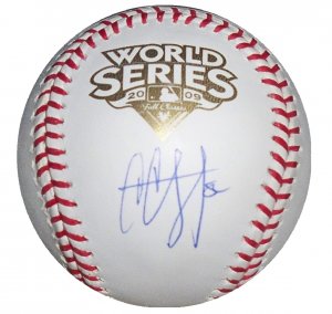 C.C. Sabathia Signed 2009 World Series Baseball (MLB & Sabathia Holo)