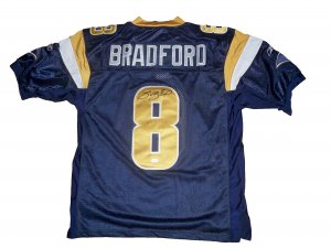 Sam Bradford Signed Blue St. Louis Rams Jersey (JSA)