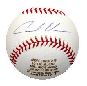 Andre Ethier Signed Official Major League Stat Baseball (PSA/DNA)