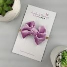 Lavender Hand-tied Bow - 4 Inches - Nylon Headband- Spring Velvet Collection