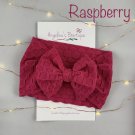 Raspberry Headwrap with Hand Tied 5" Bow - Raspberry Rose Spring Collection