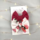 Set of 2 - Hand Tied 5" Bows with Alligator Clip - Raspberry Rose Spring Collection