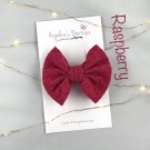 Raspberry 4" Bow with Alligator Clip - Raspberry Rose Spring Collection
